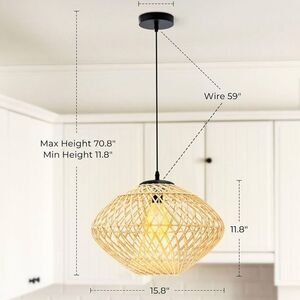 Soloa handwoven rattan boho chandelier/ pendant light NEW